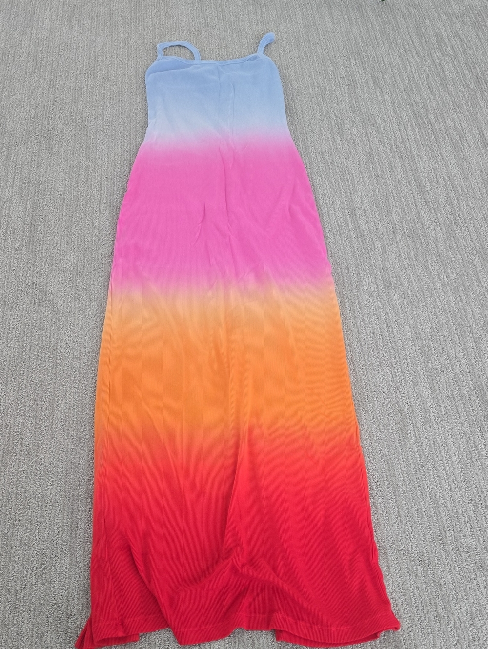 NWOT YFB Young Fabulous Broke Ombre Maxi Tank Dress in Blue-Pink-Orange-red - Picture 2 of 8